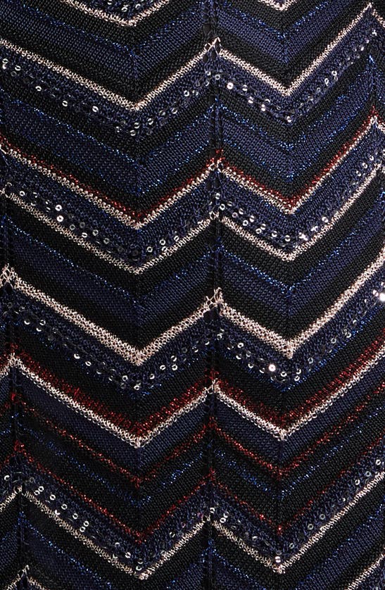 Shop Missoni Sparkle Chevron Sleeveless Sweater Dress In Multicolor Dark Blue Tones