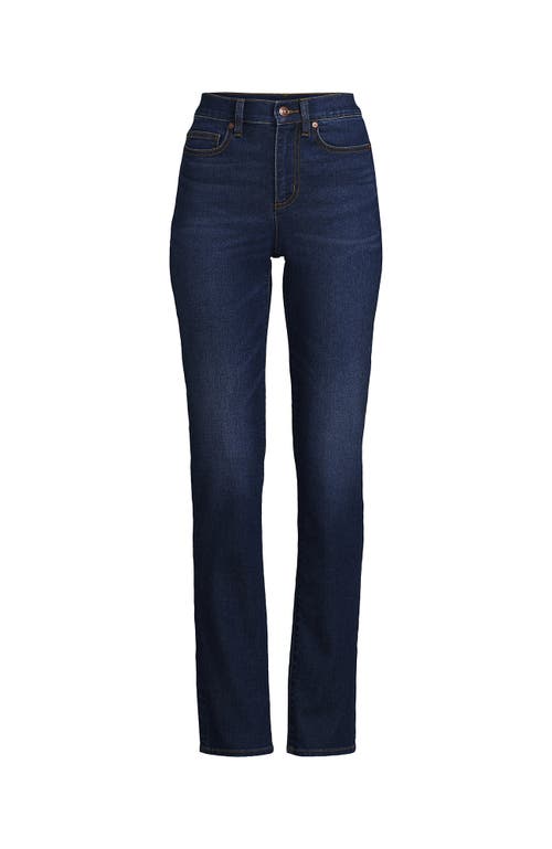 Shop Lands' End Recover High Rise Straight Leg Blue Jeans In Royal Indigo