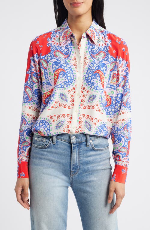 Sienna Print Button-Up Shirt in Rubicondo