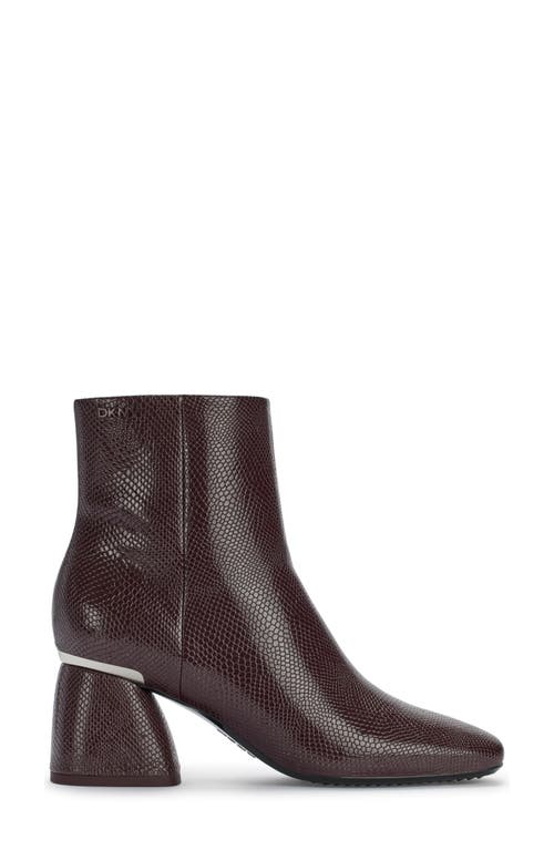 Shop Dkny Caleena Block Heel Bootie In Dark Cherry