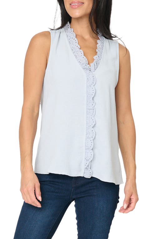 GIBSONLOOK Embroidered Eyelet Trim Button-Up Top at Nordstrom,