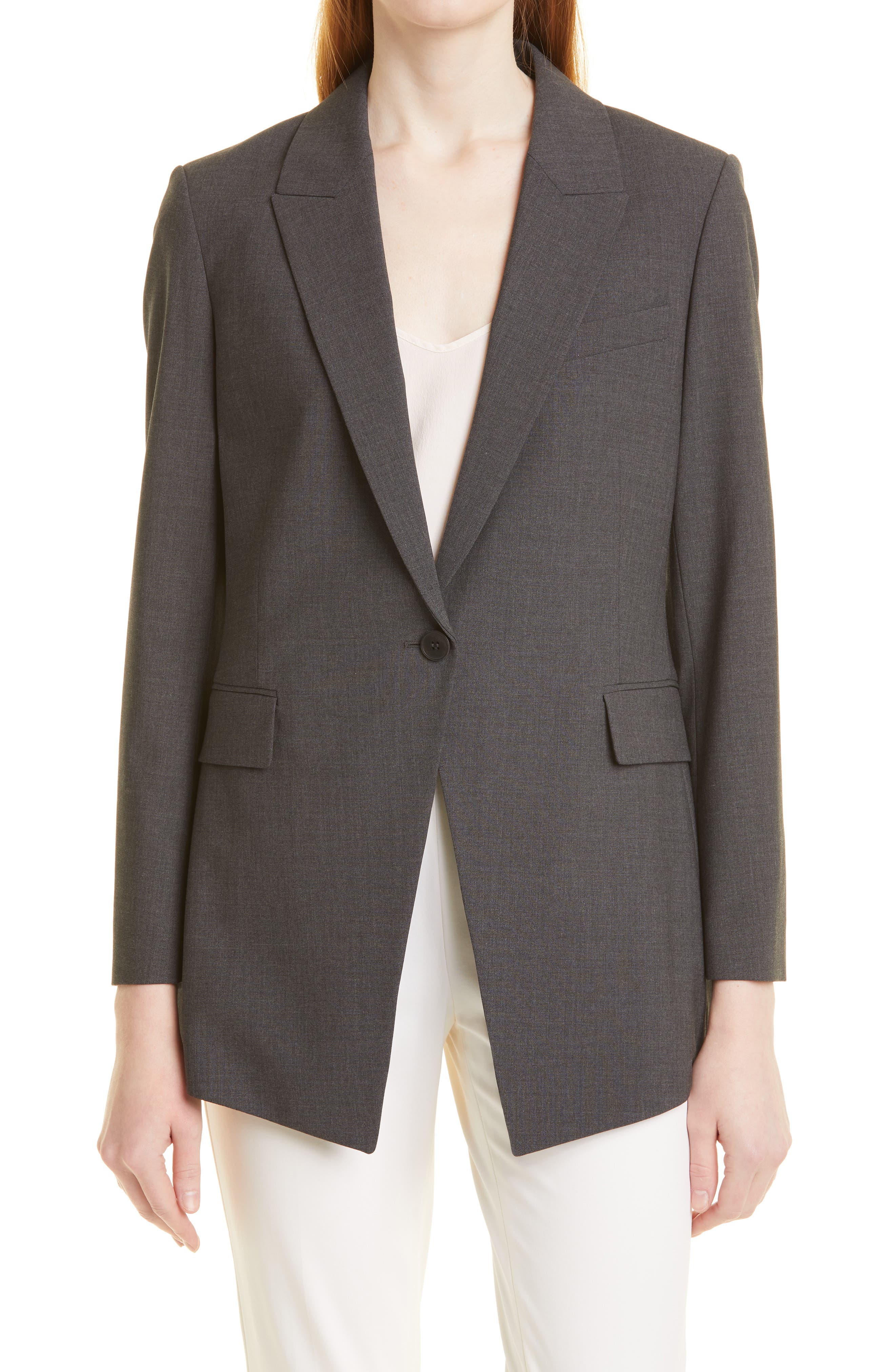 grey woolen blazer