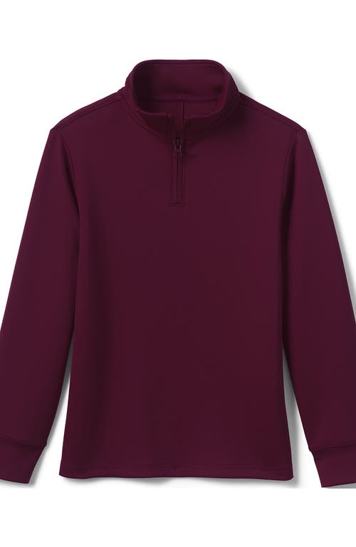 Shop Lands' End School Uniform Kids Quarter Zip Pullover In Burgundy