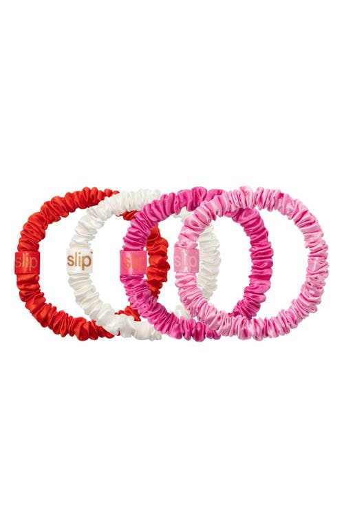Slip 4-pack Pure Silk Skinny Scrunchies Ornament In Aggie