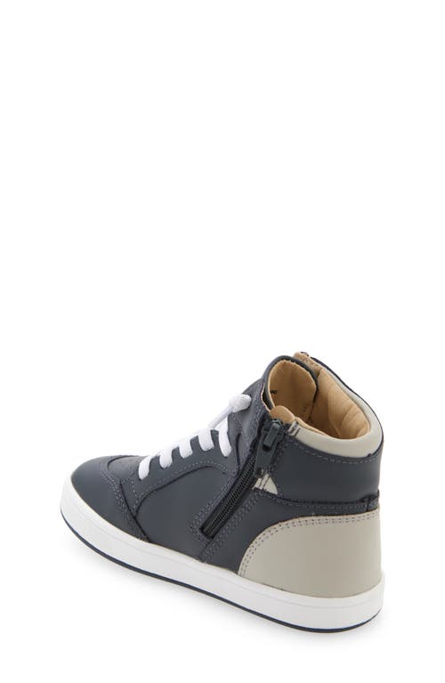 Shop Old Soles Kids' Starling Metallic High Top Sneaker In Navy/gris/snow