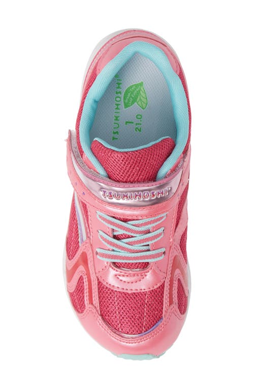 Shop Tsukihoshi Glitz Washable Sneaker In Hot Pink/mint