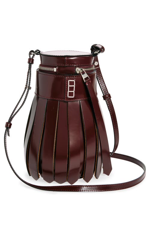 Shop Jw Anderson Tassel Leather Bucket Bag In Burgundy