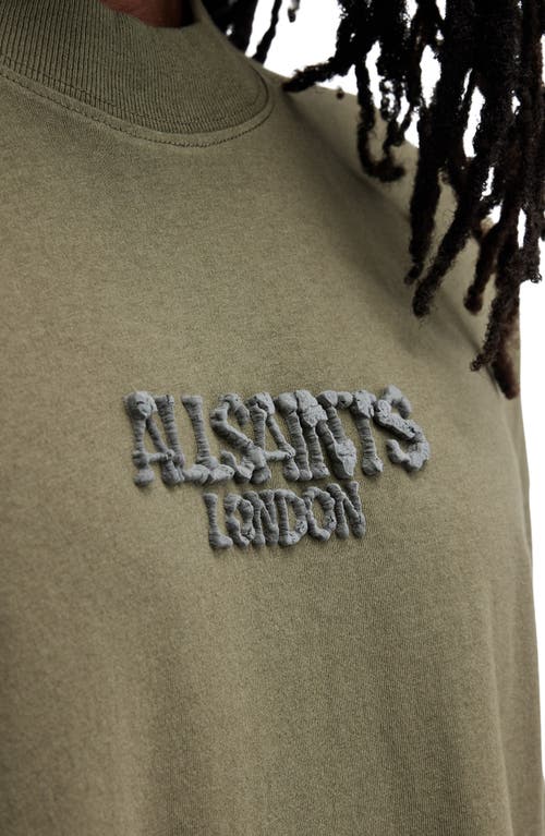 Shop Allsaints Bones Logo T-shirt In Marley Green