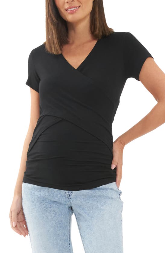 Shop Ripe Maternity Embrace Maternity/nursing T-shirt In Black