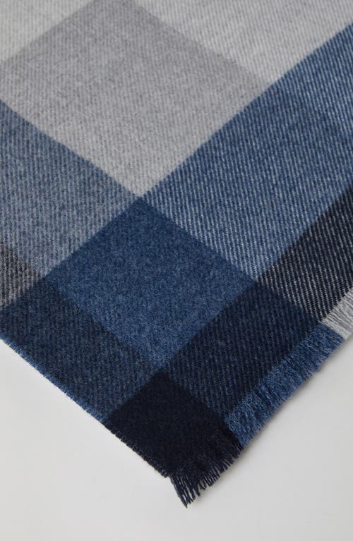 Shop Brunello Cucinelli Wool And Cashmere Checked Twill Scarf In Blue