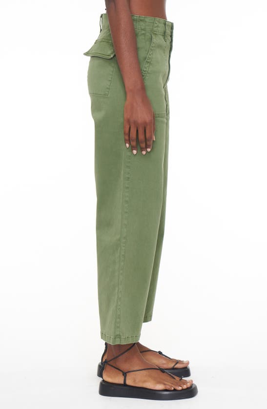 Shop Pistola Sophia Stretch Cotton Ankle Wide Leg Pants In Basil