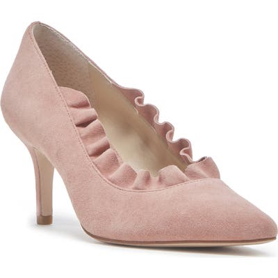 Sole Society Ruffle Trim Pointed Toe Pump, Pink