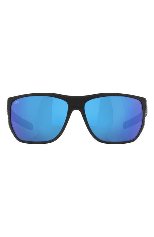 Costa Del Mar Santiago 63mm Oversize Polarized Rectangular Sunglasses in Black at Nordstrom