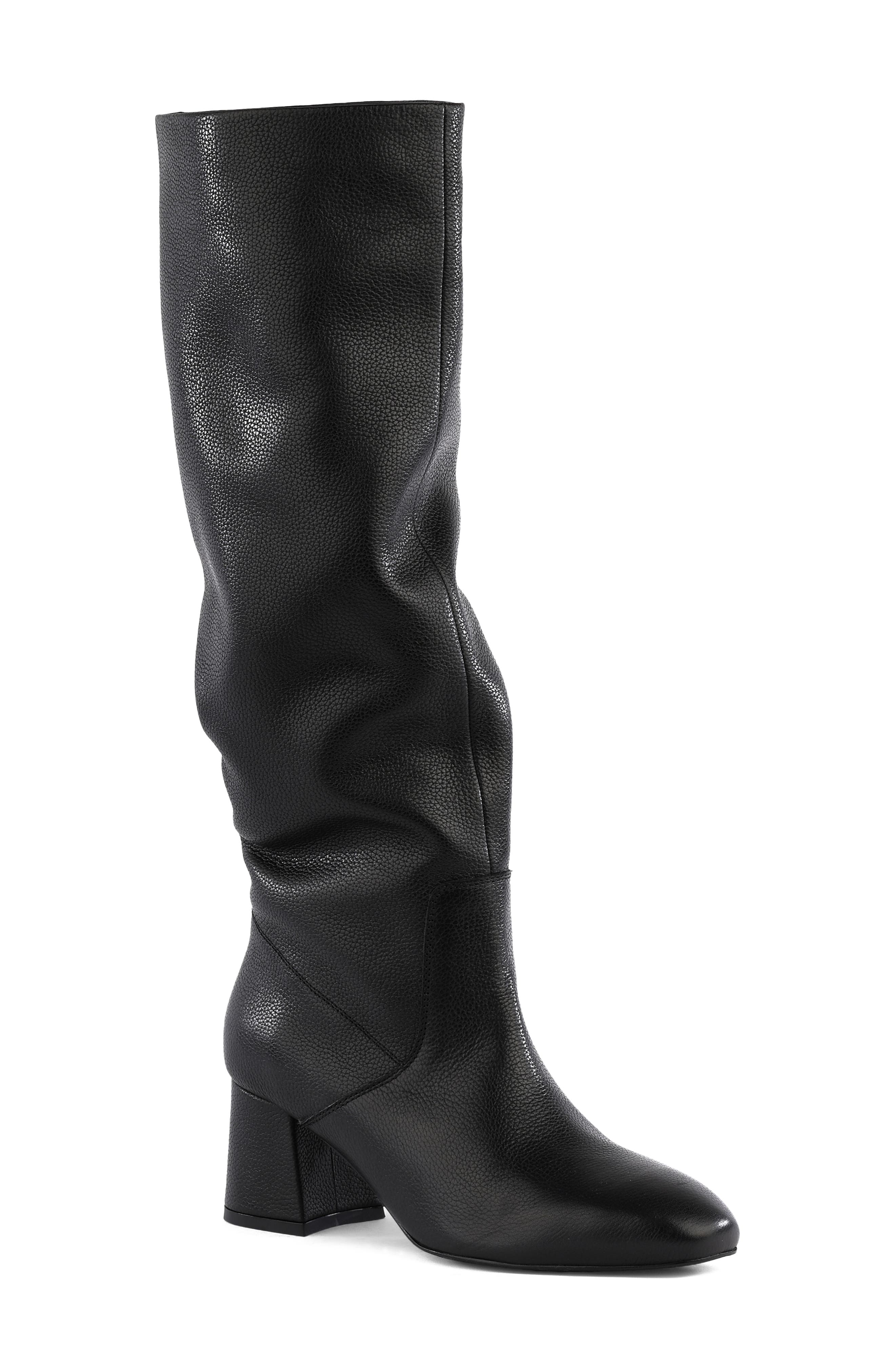 ladies black slouch boots