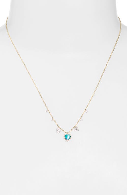 Meira T Heart Charm Necklace In Yellow