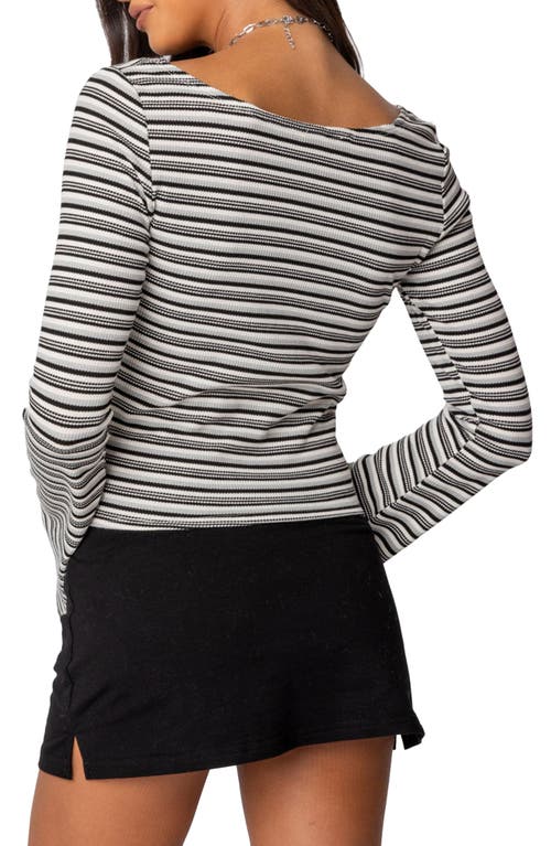 EDIKTED EDIKTED LILIA STRIPE FLARE SLEEVE TOP