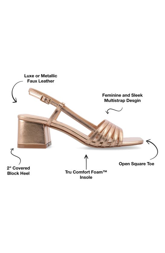 Shop Journee Collection Shayana Block Heel Slingback Sandal In Rose Gold