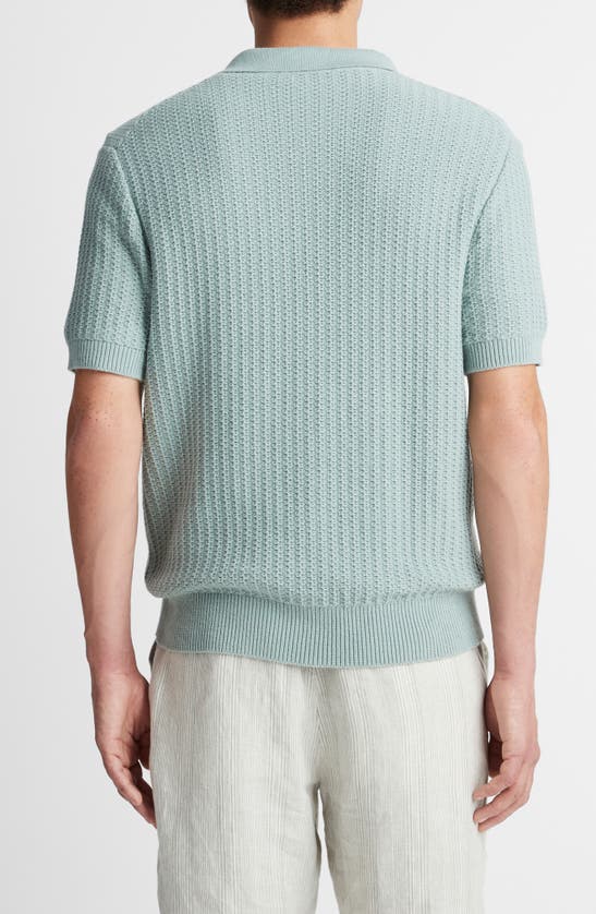 Shop Vince Johnny Collar Sweater In Ceramic Blue