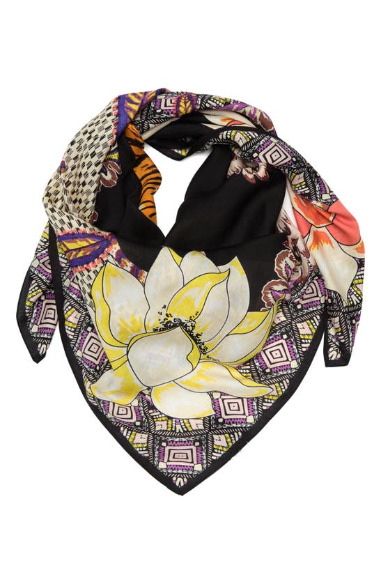 Vince Camuto Chase Floral Square Scarf In Black