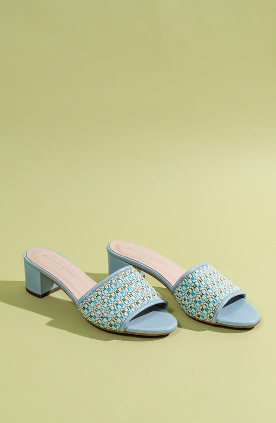 Shop Patricia Green Harper Raffia Slide Sandal In Sky Blue