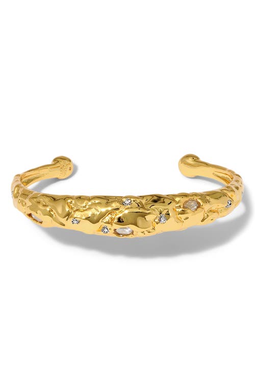 Shop Alexis Bittar Brut Crystal Molten Cuff Bracelet In Gold Crystals