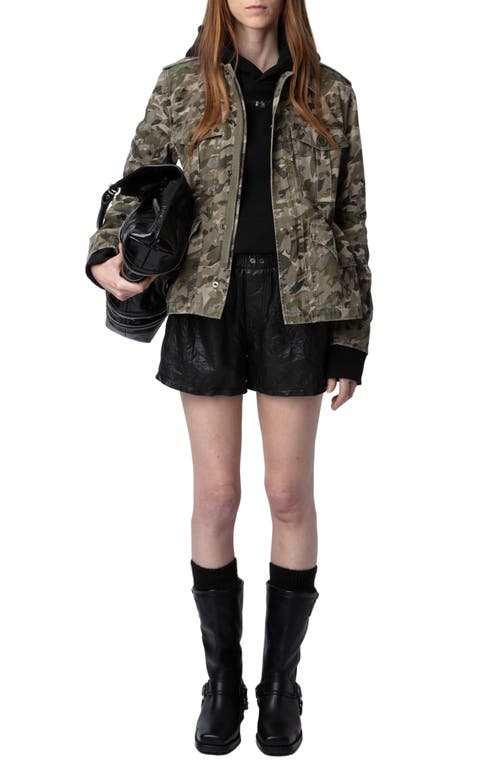 Shop Zadig & Voltaire Krisa Cotton Canvas Camo Jacket In Grass