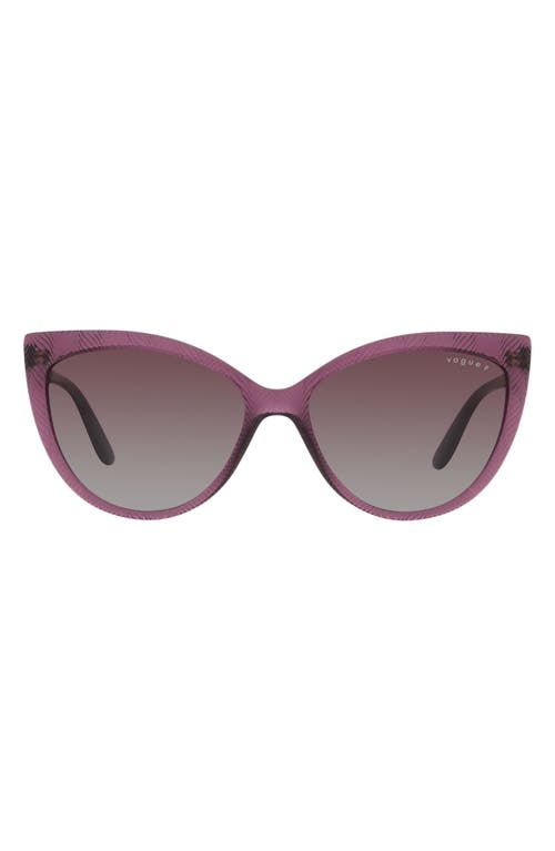 57mm Gradient Polarized Cat Eye Sunglasses in Purple