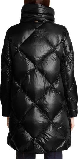 Diamond Quilted High-Low Down Jacket
