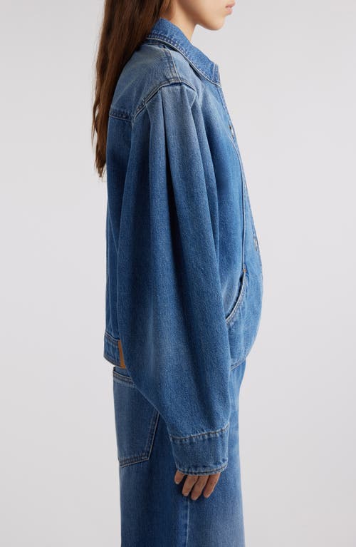 Shop Isabel Marant Valette Curve Hem Denim Jacket In Blue