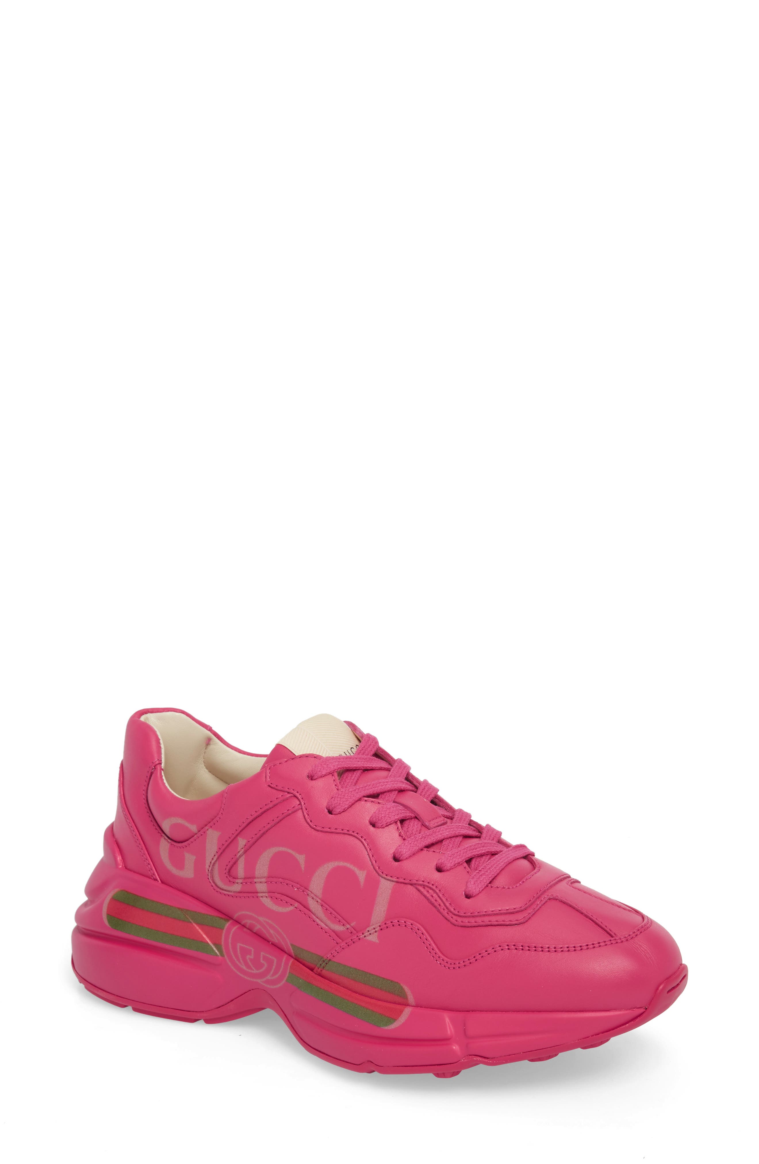Gucci Rhyton Logo Sneaker, Pink