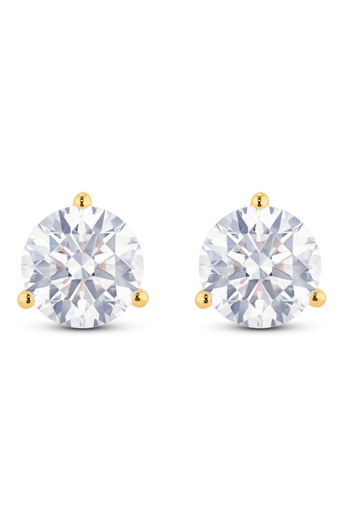 Round Lab Grown Diamond Stud Earrings in 3.5Ctw Gold