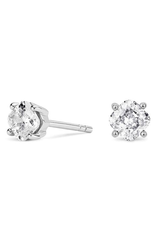 Shop Lightbox 1-carat Lab Grown Diamond Cushion Stud Earrings In White/14k White Gold