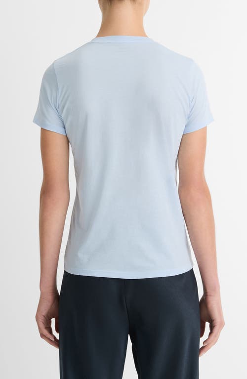 Shop Vince Essential Crewneck Pima Cotton T-shirt In Porcelain Blue