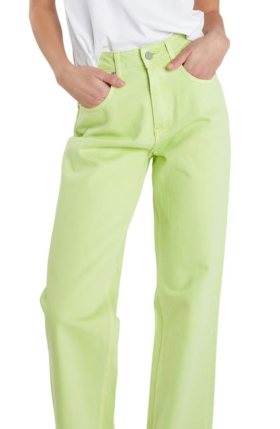 English Factory Wide Leg Jeans In Lime Green