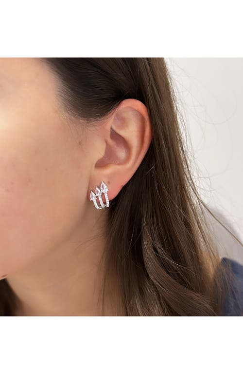Shymi Pavé Cubic Zirconia Wrap Hoop Earrings In Silver/white