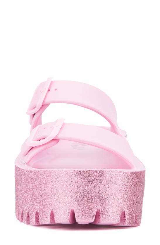 Shop Olivia Miller Sparkles Plaform Slide Sandal In Pink