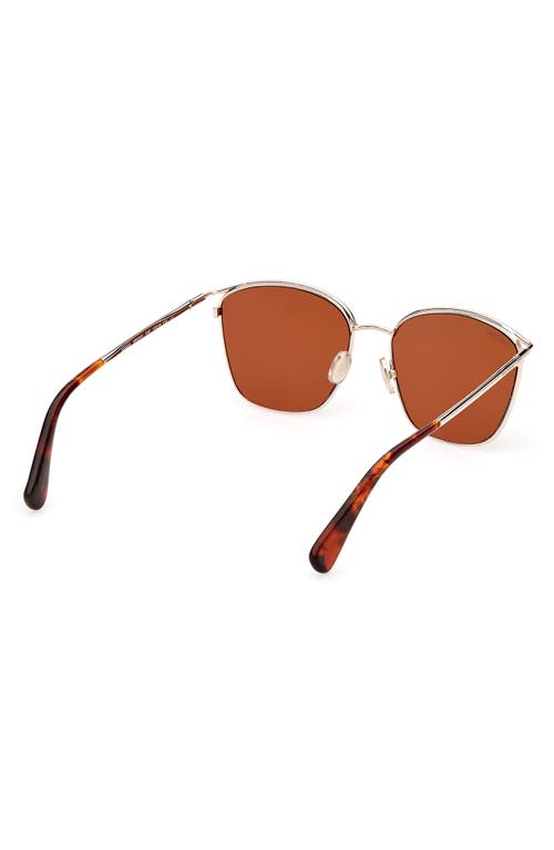 Shop Max Mara 55mm Aviator Sunglasses In Red Havana/brown