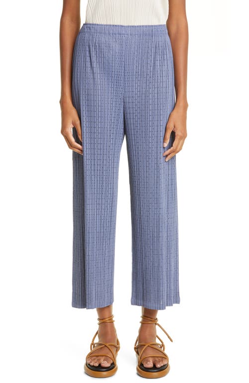 Pleats Please Issey Miyake Float Microdot Pleated Ankle Pants in Grayish Blue