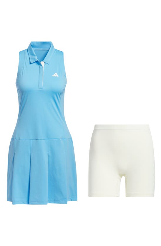 Shop Adidas Golf Ultimate 365 Tour Pleated Sleeveless Golf Dress In Semi Blue Burst
