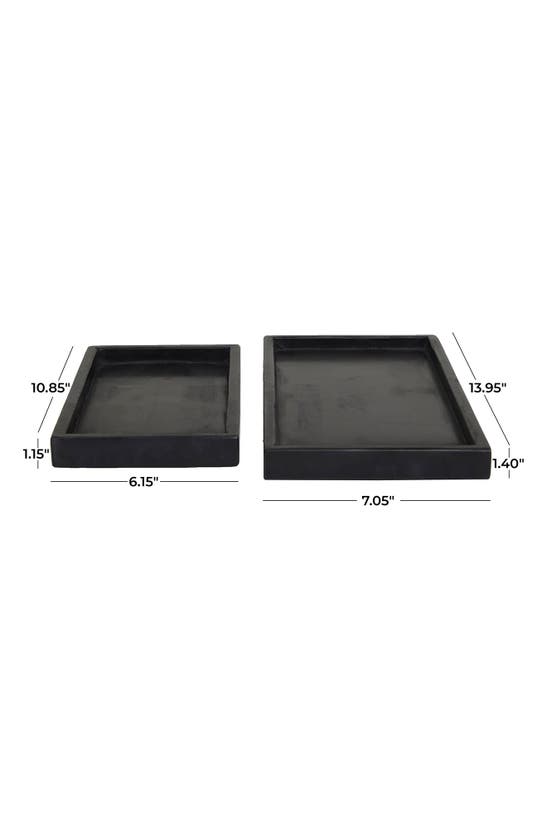 Shop Vivian Lune Home Set Of 2 Marble Trays In Black