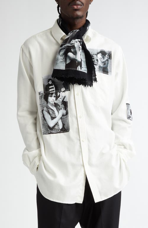 TAKAHIROMIYASHITA TheSoloist. Joseph Szabo Photo Patch Button-Up Shirt in White 