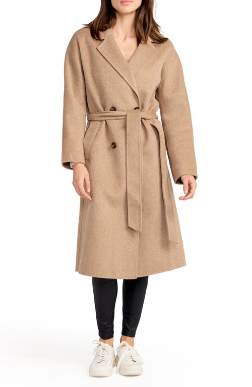 Standing Still Belted Double Breasted Wool Blend Coat