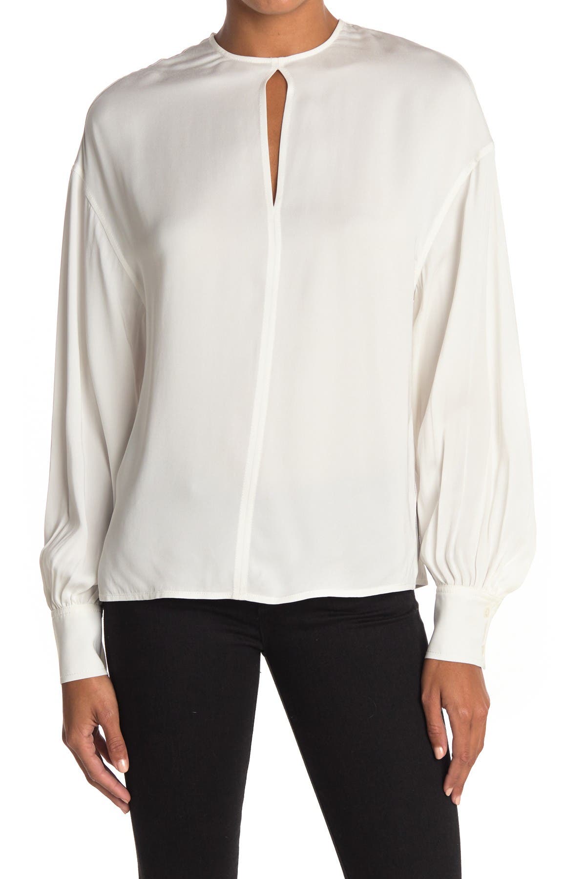 keyhole blouse white