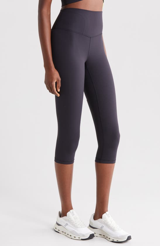 Shop Zella Studio Luxe High Waist Capri Leggings In Black