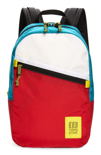 Click to view more detailed imagery on our partner's website Topo Designs Light Backpack - Red In White/ Red/ Turquoise