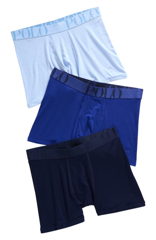 Shop Ralph Lauren Polo  Kids' Assorted 3-pack Boxer Briefs In Office Blue