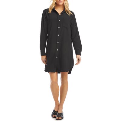 Karen Kane Classic Long Sleeve Shirtdress, Black