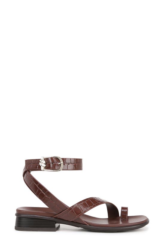 Naturalizer Birch Ankle Strap Sandals In Cappuccino Croco Faux Leather