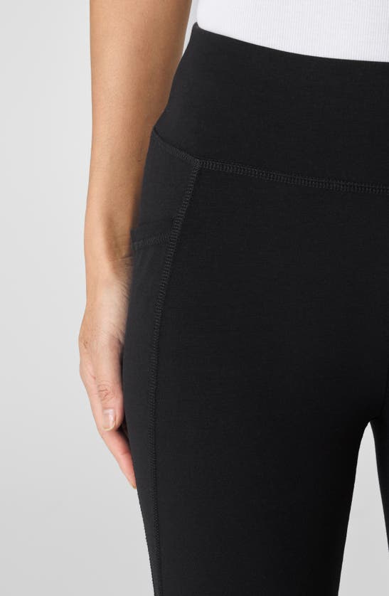 Shop Eileen Fisher Side Pocket Capri Leggings In Black