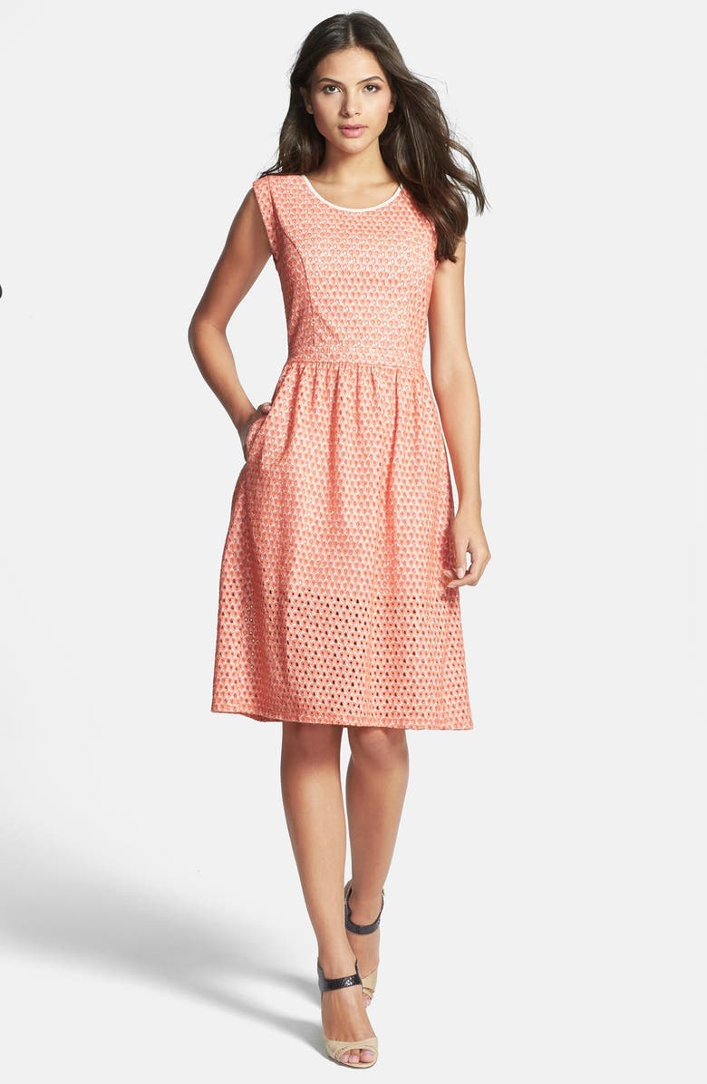 Rebecca Minkoff 'Shelly' Embroidered Cotton Fit & Flare Dress | Nordstrom